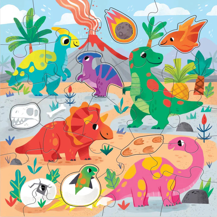 Dinosaur Park 25 Piece Floor Puzzle With Shaped Pieces