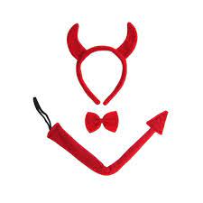 Devil Headband With Matching Bowtie & Tail