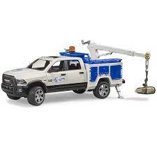 Bruder RAM Service Truck With Crane & Rotating Beacon Light