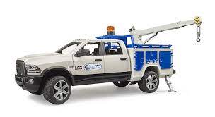 Bruder RAM Service Truck With Crane & Rotating Beacon Light