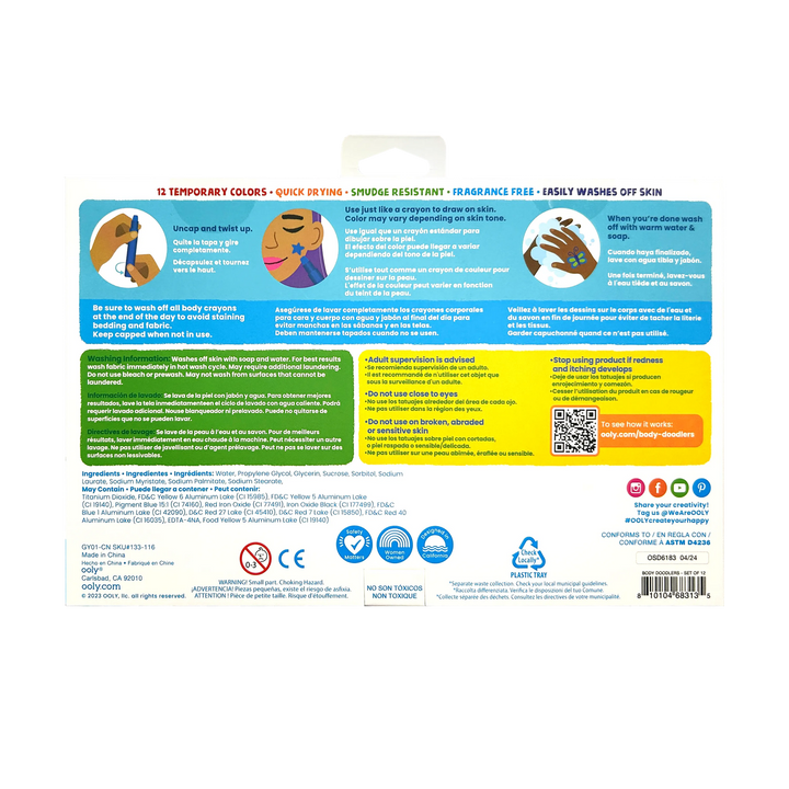 Body Doodlers Face & Body Crayons