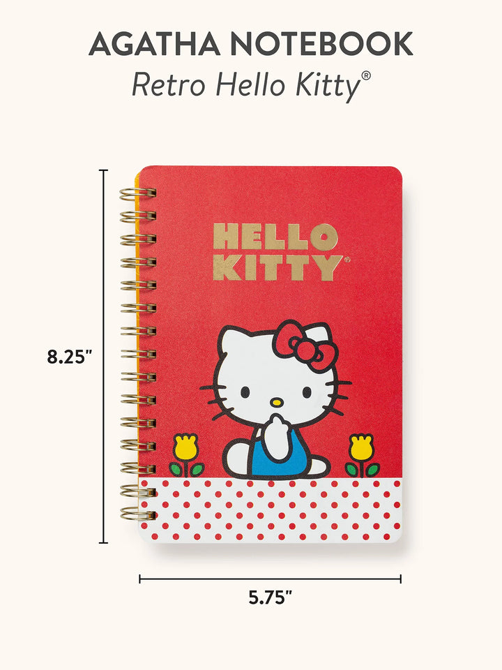 Retro Hello Kitty Agatha Notebook with Sticker Sheet