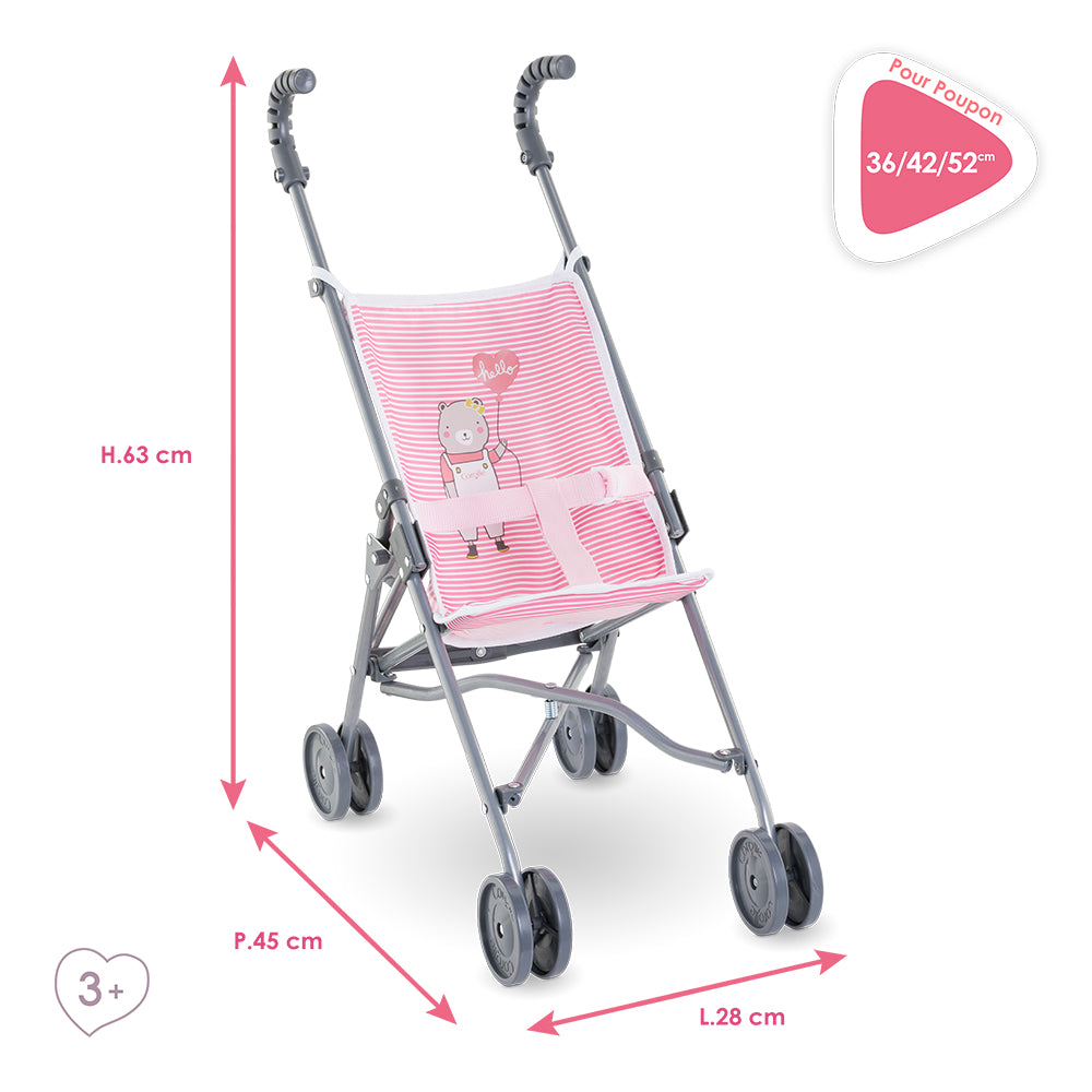 Corolle Pink Umbrella Stroller for 14"/17" Doll