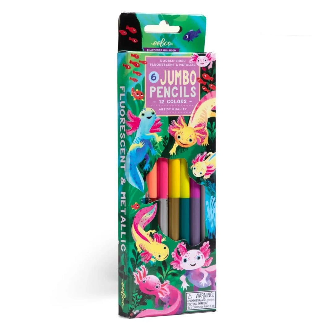 Axolotl 6 Jumbo Double-Sided Colored Pencils