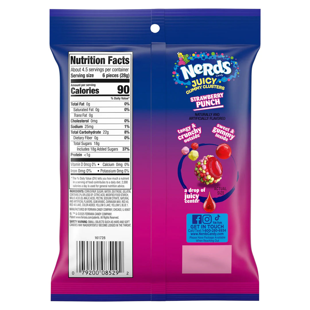 Nerds Juicy Gummy Clusters Strawberry Punch 127g