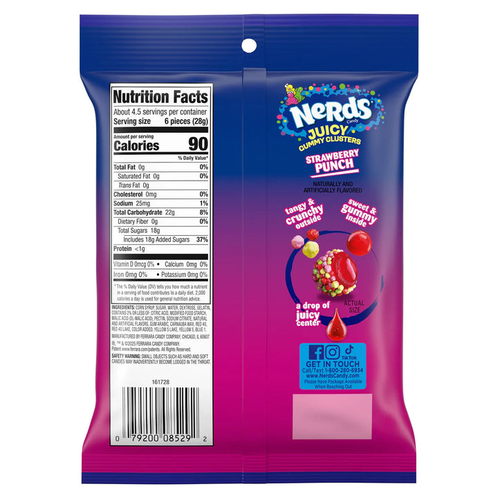 Nerds Juicy Gummy Clusters Strawberry Punch 127g