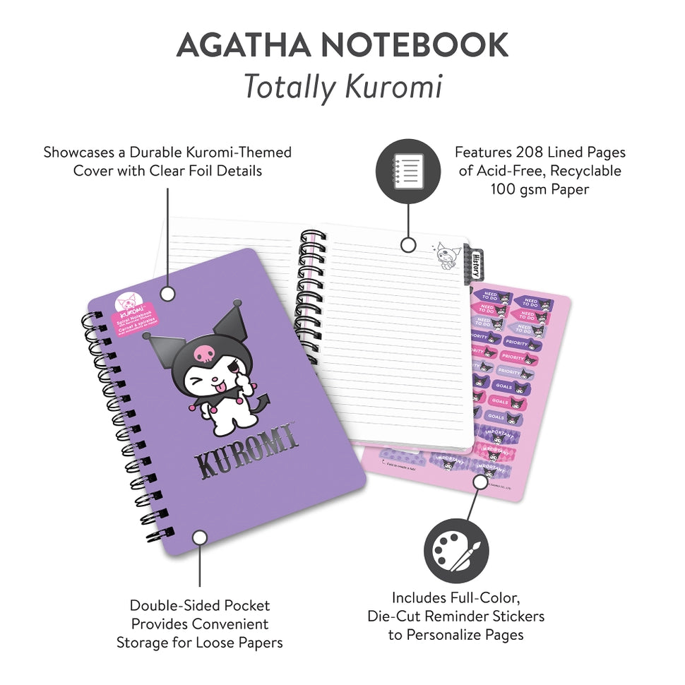Sanrio Totally Kuromi™ Agatha Notebook with Sticker Sheet