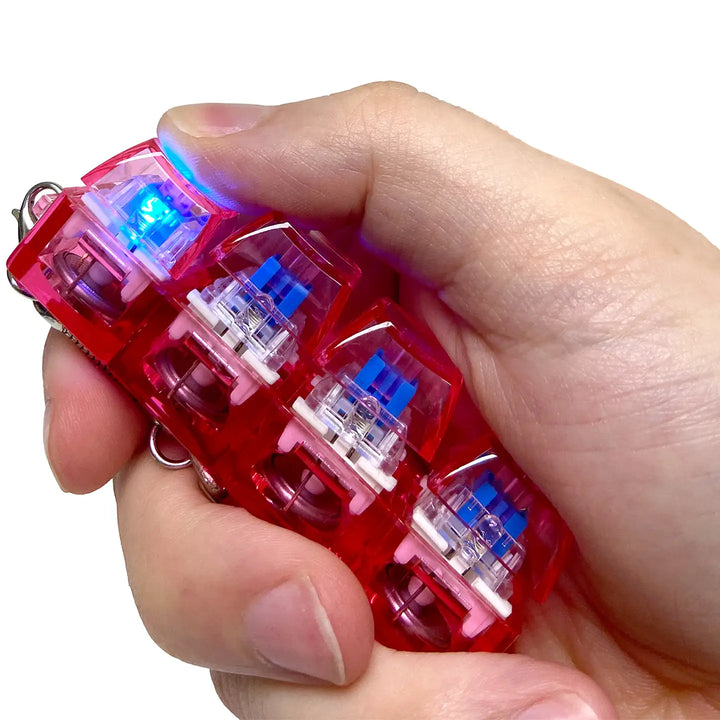 Keyboard Fidget Clicker LED Keyring-PINK