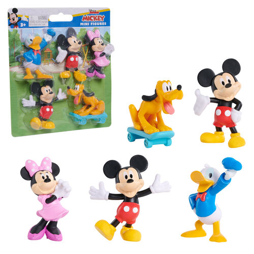 Mickey & Friends 5-Pack Mini Figure Set - Cupcake Toppers & Party Favors With Stickers