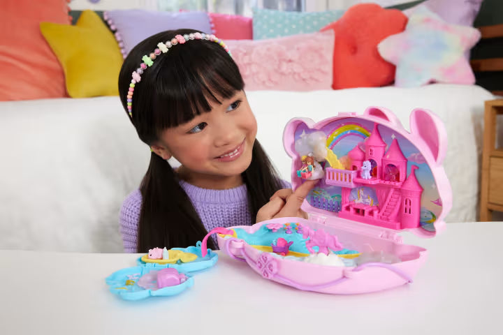 Polly Pocket Bunny Fun Mom & Baby 2-in-1 Purse Playset