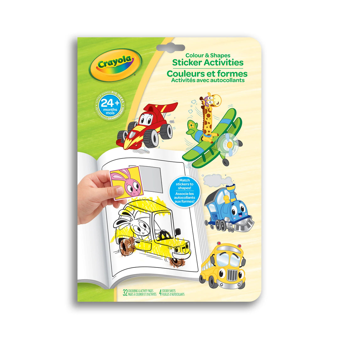 Crayola My First Colour & Shapes Sticker Activity Book, Whimsical Wheels