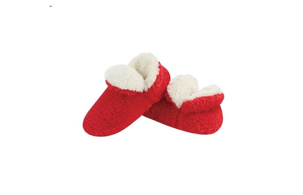 Kids Snoozies Furry Slippers - Red Jack & Jill Bootie