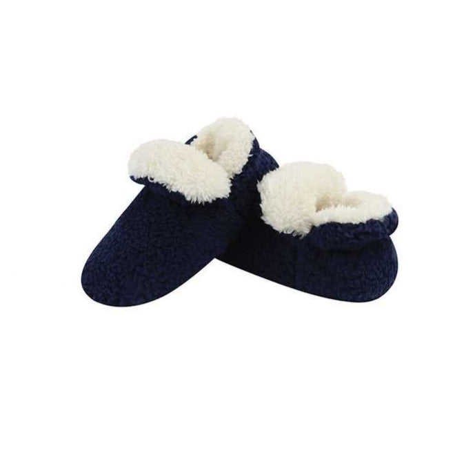 Kids Snoozies Furry Slippers - Navy Blue Jack & Jill Bootie