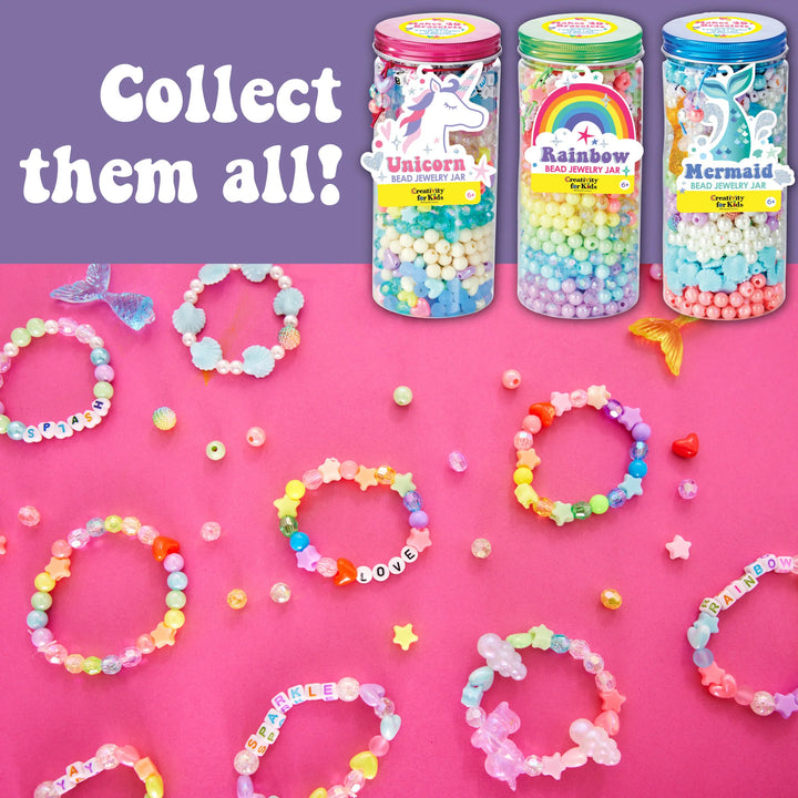 Rainbow Bead Jewelry Jar