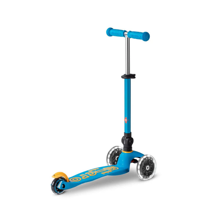 Ocean Blue Micro Mini Deluxe LED Foldable Scooter
