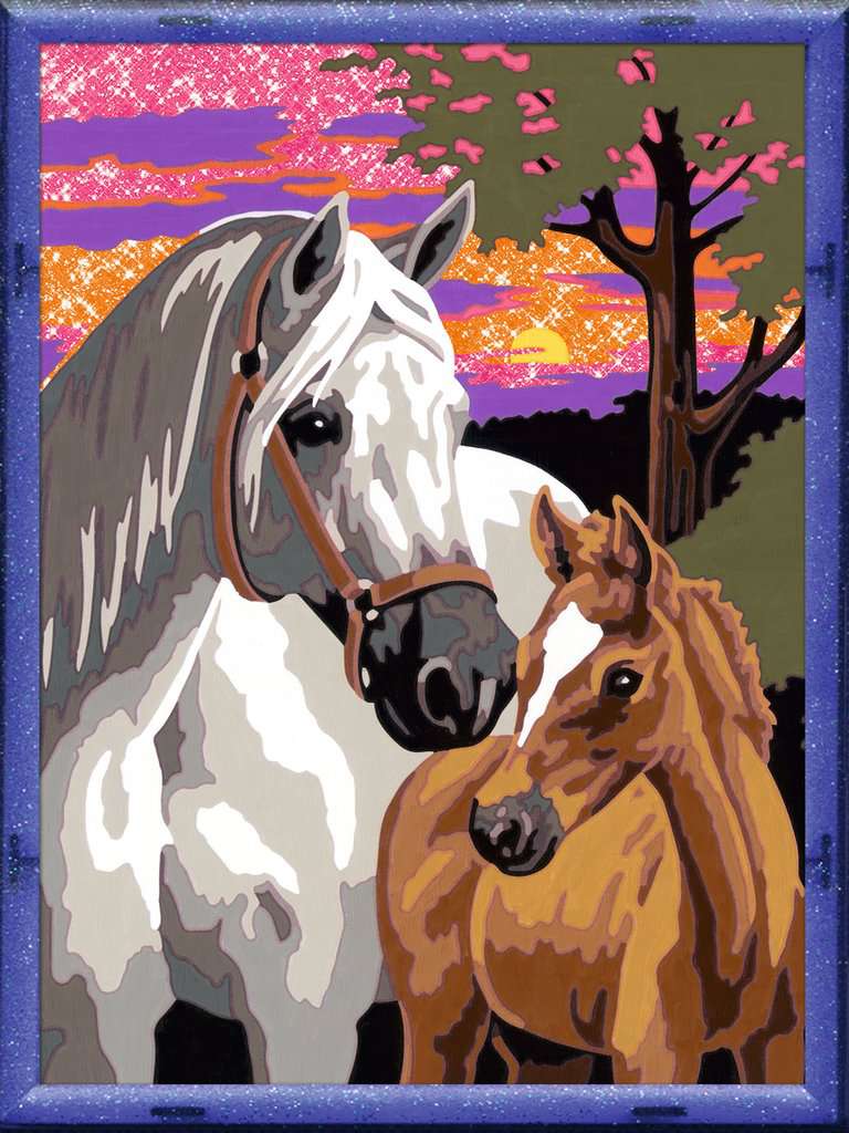 CreArt Paint by Number - Sunset Horses