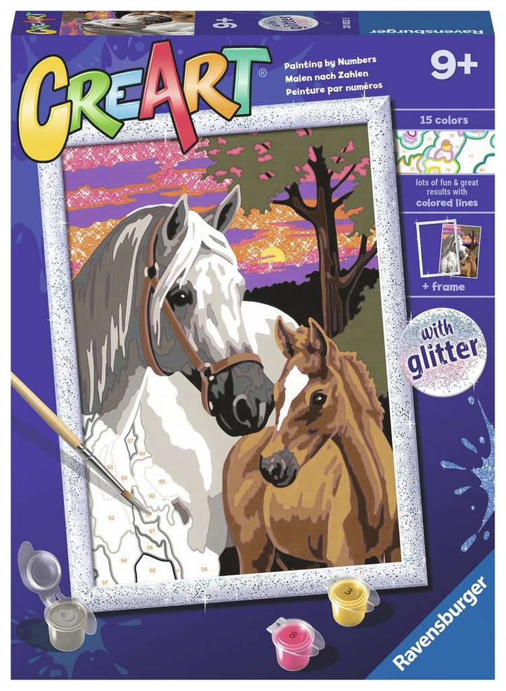 CreArt Paint by Number - Sunset Horses