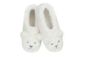 Kids Snoozies Furry Slippers -Polar Bear Zoo Crew