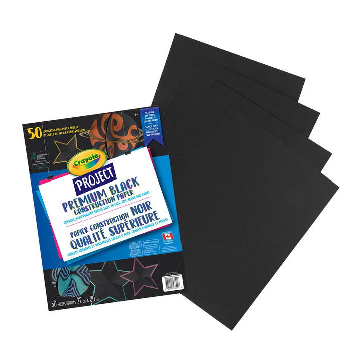 Crayola Project Premium Black Construction Paper 50ct