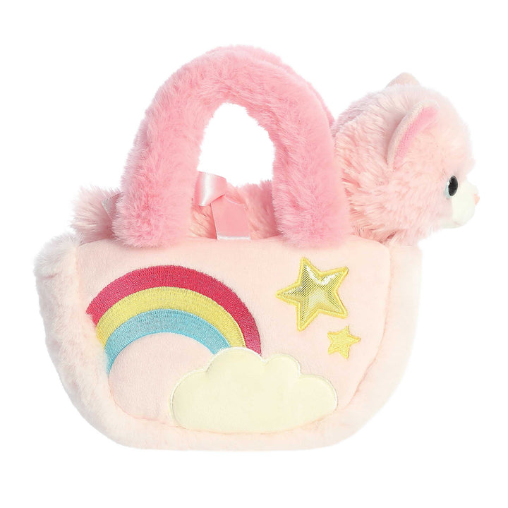 Fancy Pals Pastel Rainbow Kitty 7" Plush & Whimsical Carrier Set
