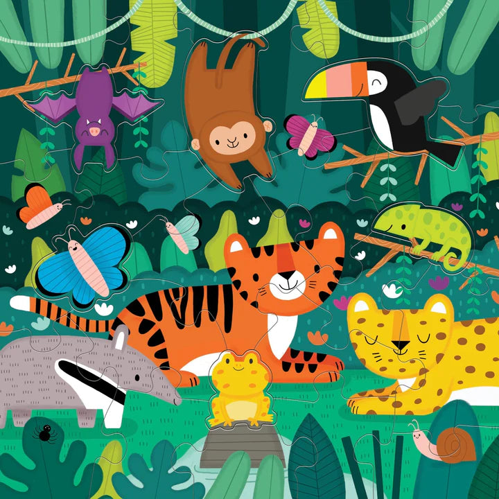 Rainforest 25 Piece Floor Puzzle With Shaped Pieces