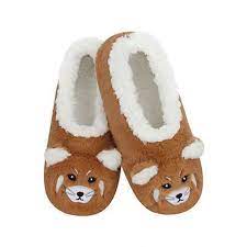 Kids Snoozies Furry Slippers - Red Panda Zoo Crew