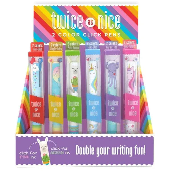 Twice As Nice 2-Colour Click Pens- Magical