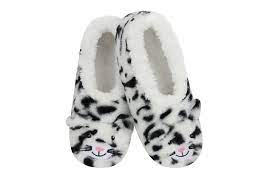 Kids Snoozies Furry Slippers - Snow Leopard Zoo Crew