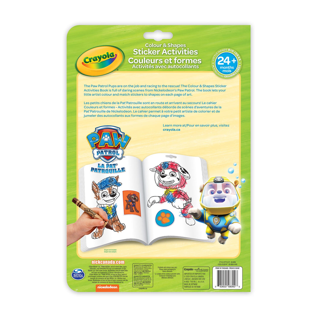 Crayola Paw Patrol Colour & Shapes Sticker Activiy Book