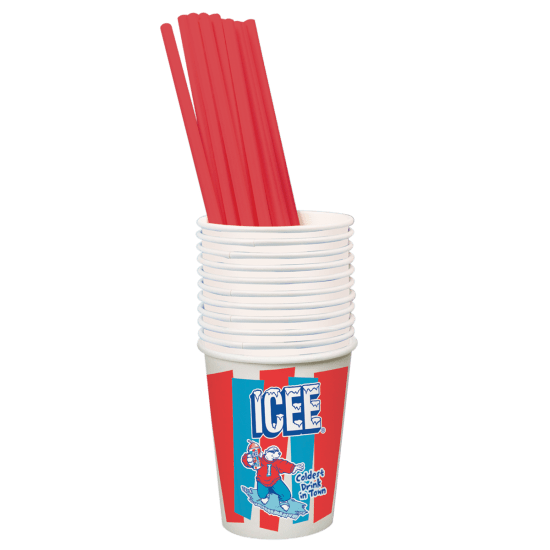 Icee Paper Cups and Straws