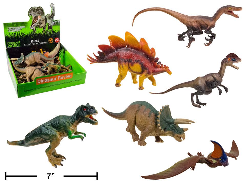 Plastic Dinosaur 7 Inch Assorted