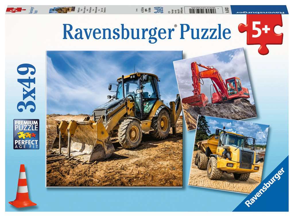 Ravensburger Diggers at Work Jigsaw Puzzles 3 x 49pc