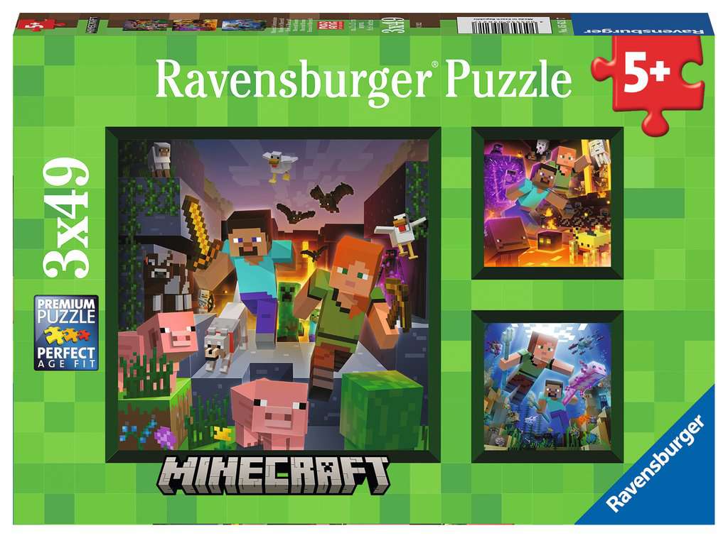 Ravensburger Minecraft Biomes Jigsaw Puzzle 3 x 49pc
