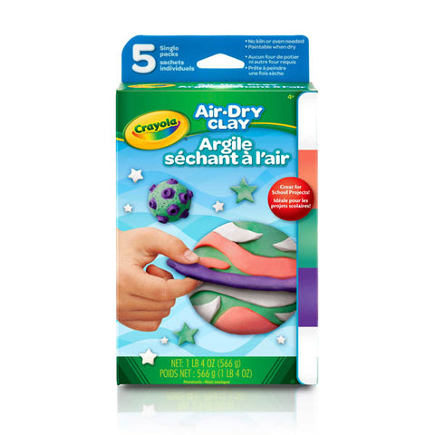 Crayola Air Dry Clay Bright Colours Variety Pack (5 Pack)