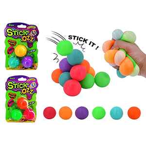 Stick-Ozz Sticky Squeeze Ball 3 Pack