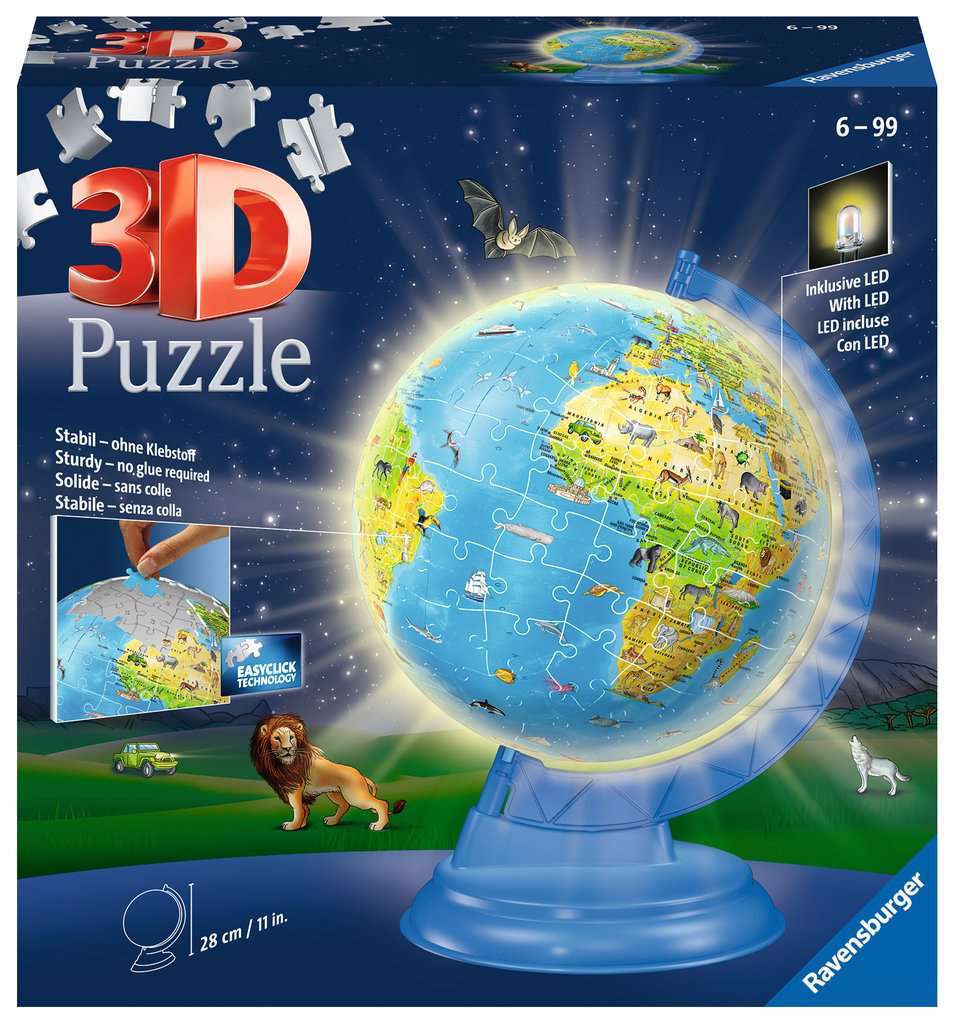 Ravensburger Children's Globe Night Edition 180pc 3D Puzzle
