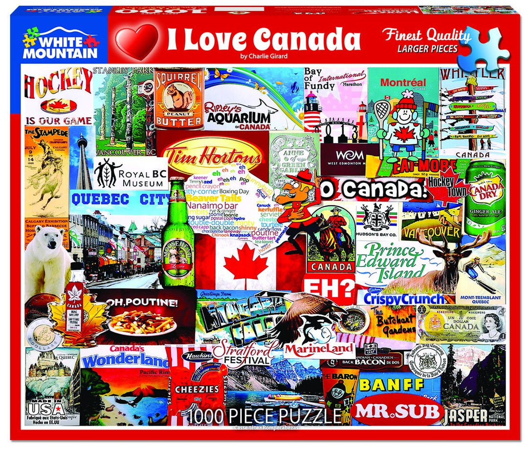 White Mountain I Love Canada Jigsaw Puzzle 1000pc