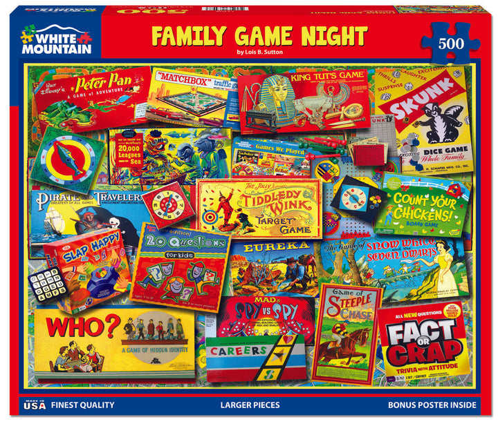 White Mountain Family Game Night 500pc Puzzle