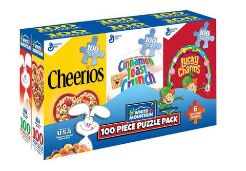 White Mountain Mini Cereal Jigsaw Puzzles 100pc - 6 Pack