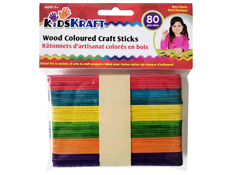 Wood Coloured Craft Sticks