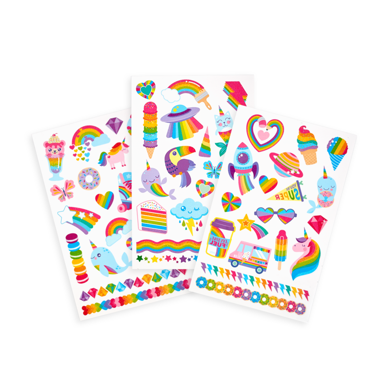Tattoo-Palooza Temporary Tattoos - Over the Rainbow - 3 Sheets