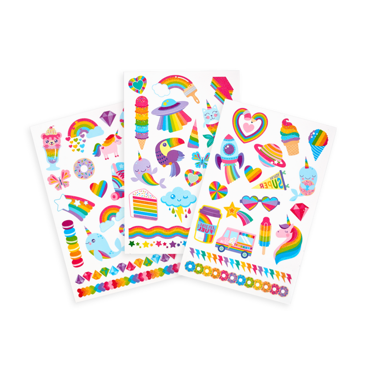 Tattoo-Palooza Temporary Tattoos - Over the Rainbow - 3 Sheets
