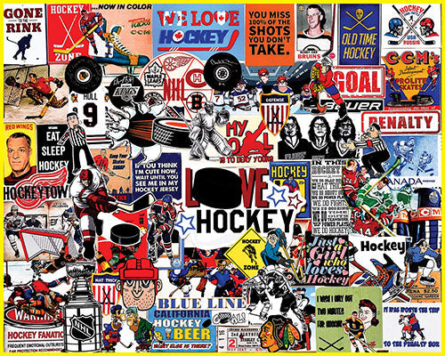 White Mountain I Love Hockey 1000pc Puzzle