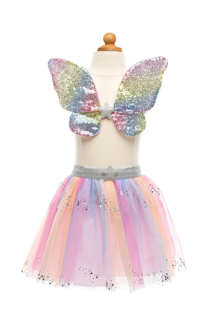 Rainbow Sequins Skirt, Wings &amp; Wand