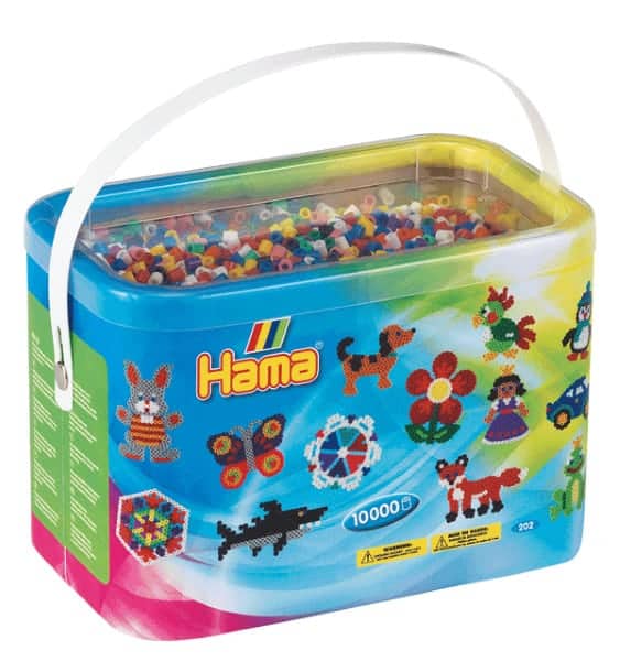 10,000 Solid Mix Midi Hama Beads Bucket