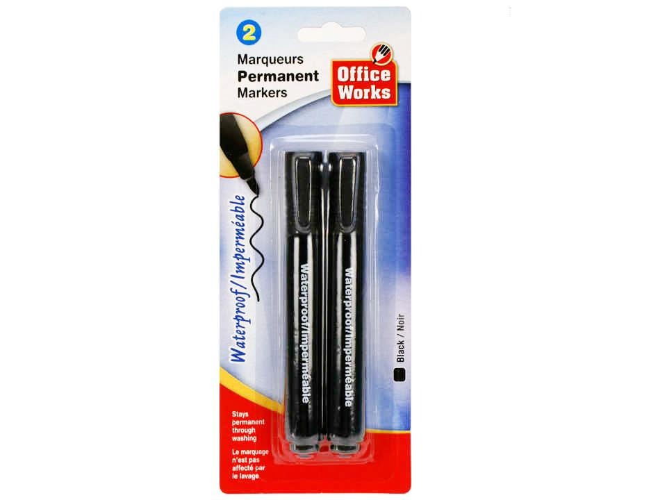 Black Permanent Markers 2 Pack