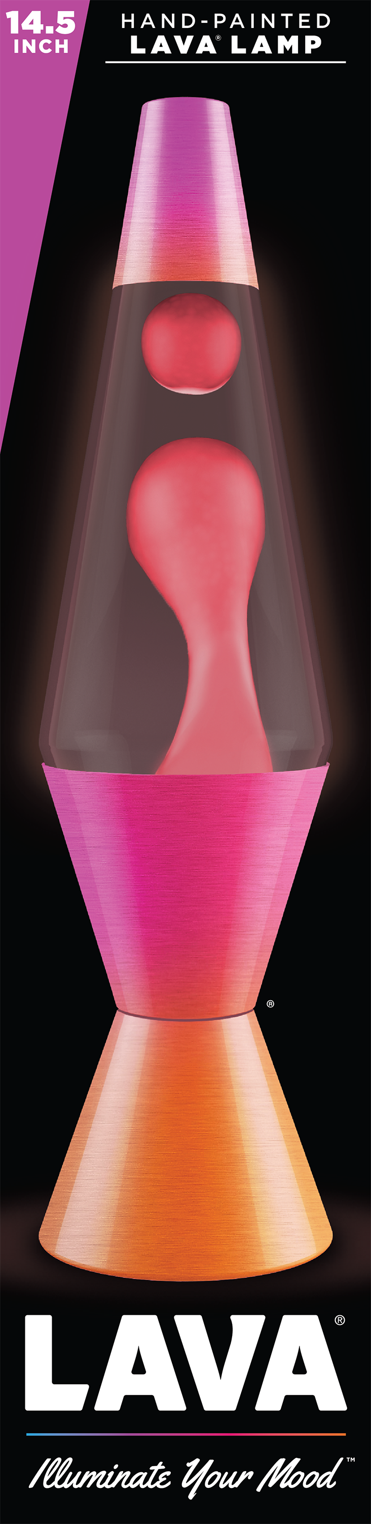 Tricolour Heat Ombre/Red/Clear LAVA Lamp 14.5"