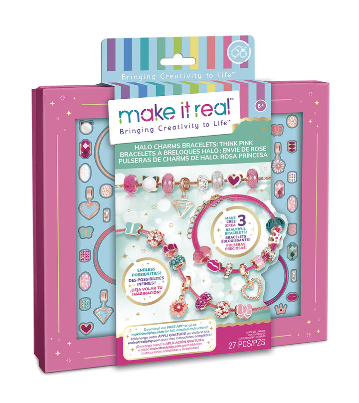 Make it Real Halo Charms Bracelets: Think Pink