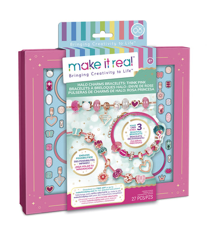 Make it Real Halo Charms Bracelets: Think Pink