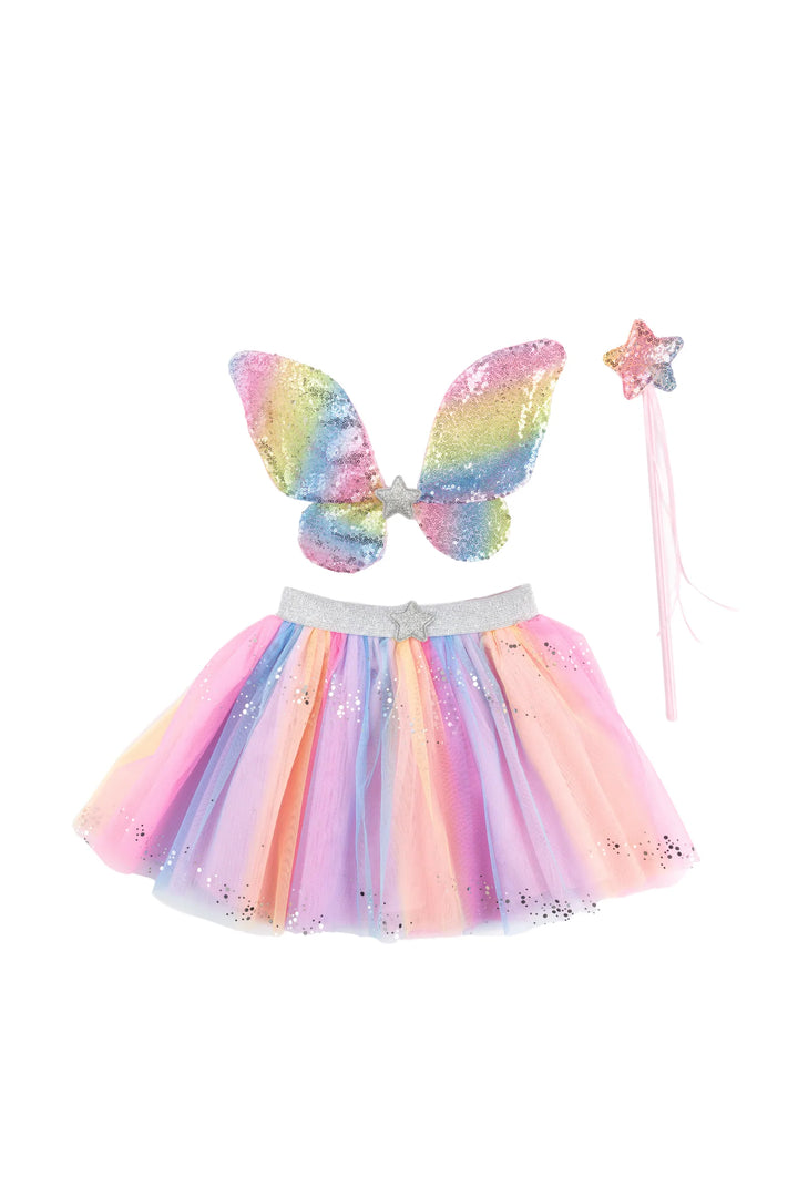 Rainbow Sequins Skirt, Wings &amp; Wand